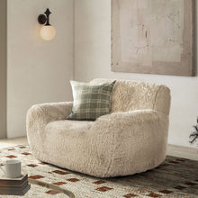 Summit - Faux Sheepskin Overstuffed Arm Chair - Cream Beige
