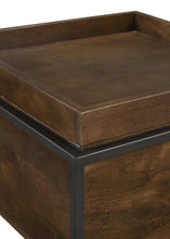 Ondrej - Square Accent Side Table Removable Tray - Dark Brown