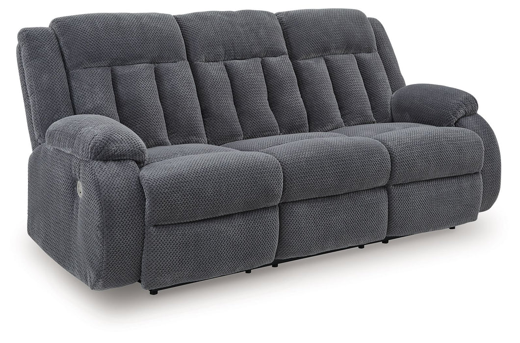 Observation - Steel - Reclining Power Sofa With Drop Down Table