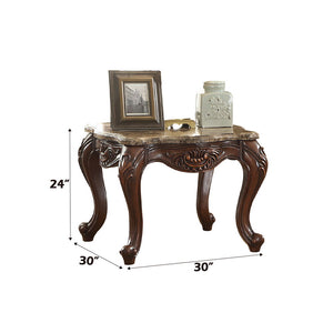 Jardena - End Table - Marble Top & Cherry Oak