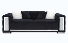 Trislar - Sofa With 4 Pillows (Same 52525) - Black Velvet