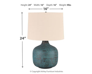 Malthace - Patina - Metal Table Lamp