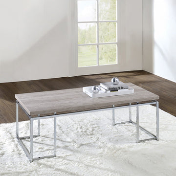 Chafik - Coffee Table - Natural Oak & Chrome