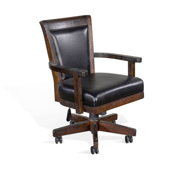 Homestead - Game Chair With Casters, Cushion Seat & Back - Tobacco Leaf