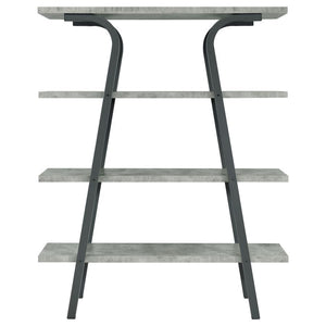 Tatum - 4-Tier Rectangular Bookcase - Cement And Gunmetal