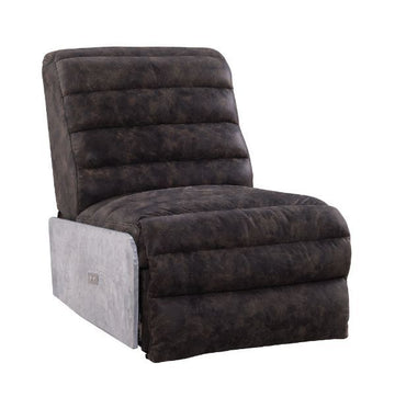 Okzuil - Power Motion Recliner - Two Tone Gray Top Grain Leather & Aluminum