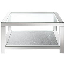 Valentina - 1-Shelf Square Glass Top Coffee Table - Silver