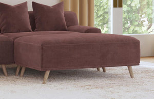 Elizabeth - Corduroy Upholstered Ottoman - Wine Red