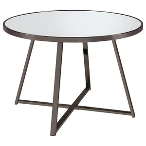 Jillian - 5 Piece Round Mirror Top Dining Set - Black Nickel