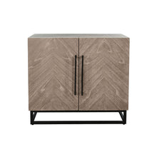 Wood Accent Cabinet With Chevron Doors And Metal Base - Wheat