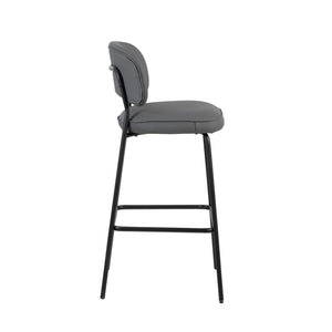 Blythe - Vegan Leather Bar Chair (Set of 2) - Gray