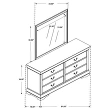 Louis Philippe - 6-drawer Dresser With Mirror