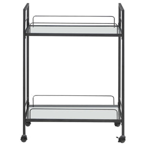 Curltis - Serving Cart With Glass Shelves - Clear And Black