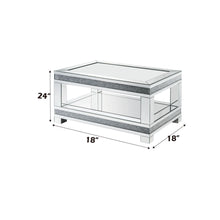 Noralie - Coffee Table With Open Compartment - Mirrored & Faux Diamonds