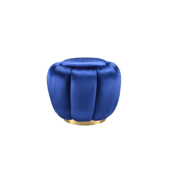 Heiress Ottoman Sapphire Blue Velvet