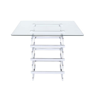 Nadie - Counter Height Table - Clear Glass Top & Black
