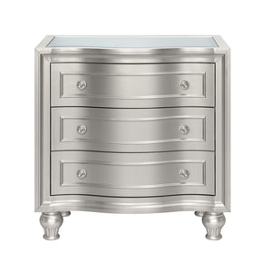 Reflections - Nightstand With Mirrored Top - Silver