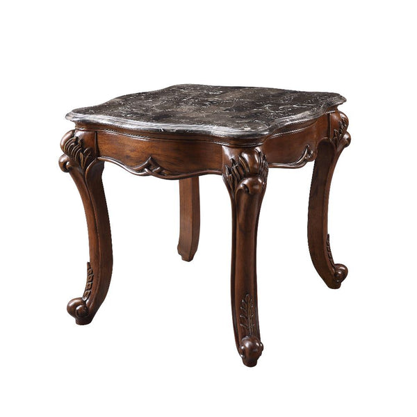 Miyeon End Table Marble Top & Cherry
