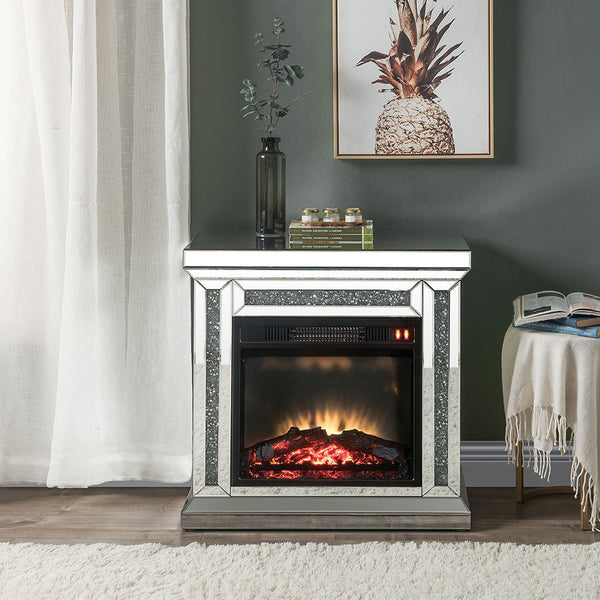Noralie 29" Fireplace Mirrored & Faux Diamonds