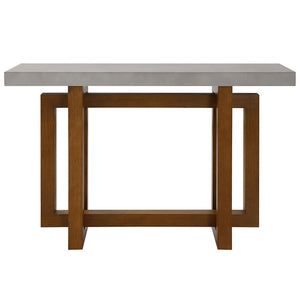 Keven - Sofa Table - Faux Concrete Top & Walnut  Finish