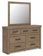 Oliandon - 3 Pc. - Queen Panel Storage Bed, Dresser And Mirror - Light Brown