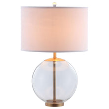 Kenny - Drum Shade Clear Glass Table Lamp - Brass