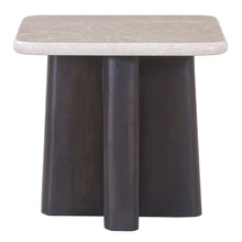 Jacory - End Table With Bottocino Marble Top - Beige / Espresso