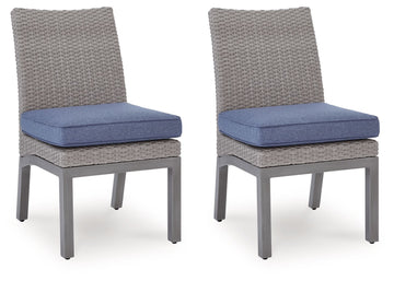 Half Moon Beach - Side Chair With Cushion (Set of 2) - Blue / Gray