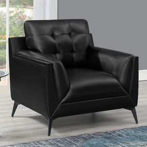 Moira - Upholstered Wedge Arm Tufted Accent Chair - Black