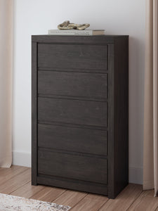 Fraluna - Charcoal - Five Drawer Chest