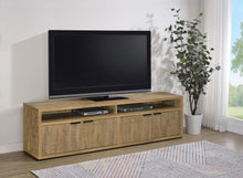 Tabby TV Stand for TVs up to 85 Inches with 4-Door Storage – Mango