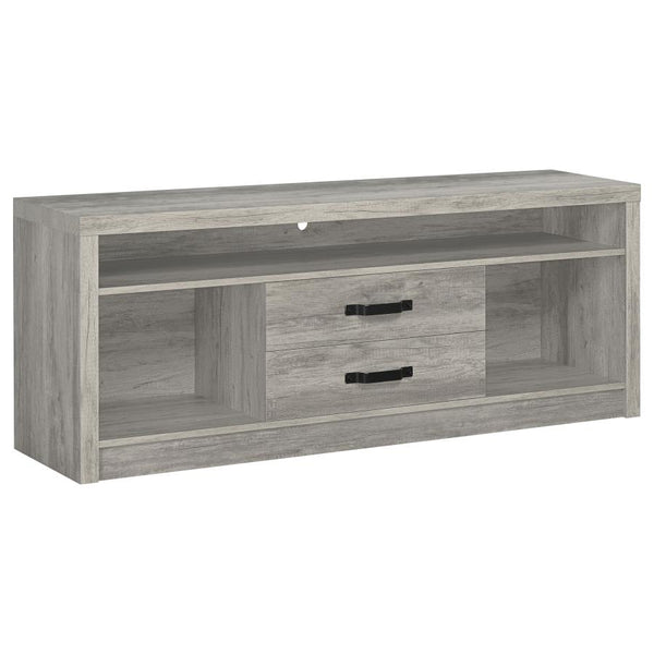 Burke 2-drawer Engineered Wood 59-inch TV Stand – Grey Driftwood