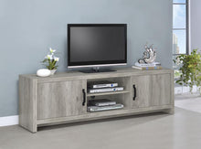 Burke 2-door Engineered Wood 71-inch TV Stand – Grey Driftwood
