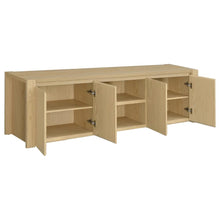 Laurelton 78-inch 4-door TV Stand Media Console – Light Oak