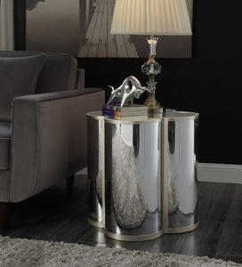 Clover - End Table - Silver & Champagne Finish