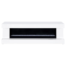Mallory TV Stand Fireplace Console Bluetooth Speaker – White High Gloss