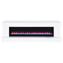Mallory TV Stand Fireplace Console Bluetooth Speaker – White High Gloss