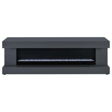 Mallory TV Stand Fireplace Console Bluetooth Speaker – Grey High Gloss