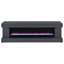 Mallory TV Stand Fireplace Console Bluetooth Speaker – Grey High Gloss