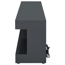 Mallory TV Stand Fireplace Console Bluetooth Speaker – Grey High Gloss