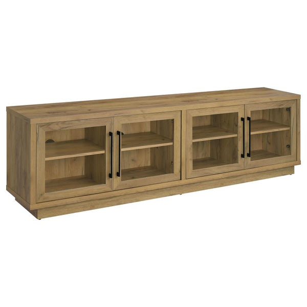 Medina 4-Door TV Stand for TVs up to 85 Inches – Golden Oak