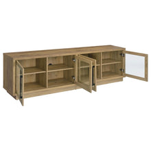 Medina 4-Door TV Stand for TVs up to 85 Inches – Golden Oak