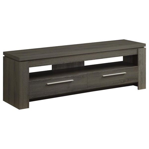 Elkton 2-drawer Engineered Wood 59-inch TV Stand – Weathered Grey