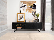 Marsden 2-door Mango Wood 70-inch TV Stand – Charcoal Black