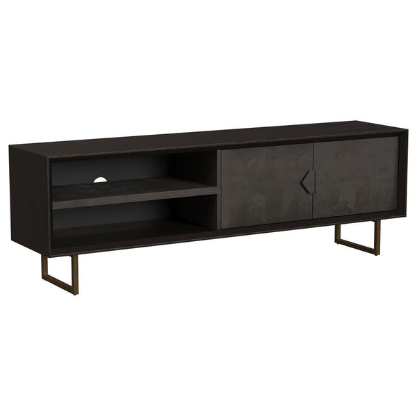 Marsden 2-door Mango Wood 70-inch TV Stand – Charcoal Black