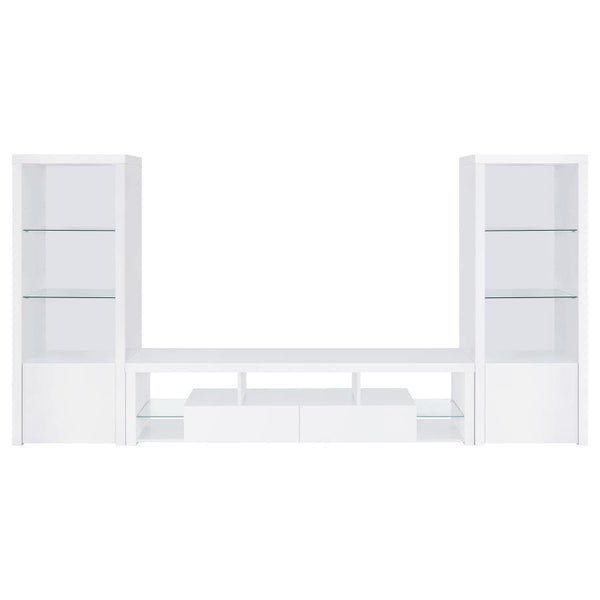 Jude 3-piece 71-inch TV Entertainment Center – White High Gloss