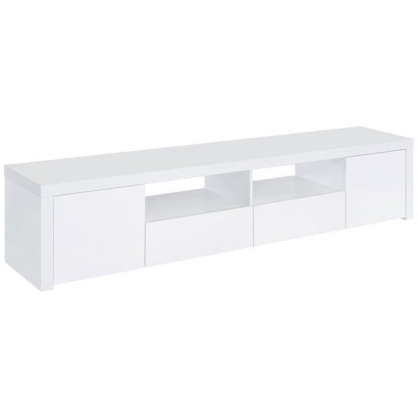 Jude 2-door Engineered Wood 79-inch TV Stand – White High Gloss