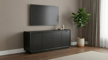 Leandro 72-inch 4-door TV Stand Media Console – Burnished Black