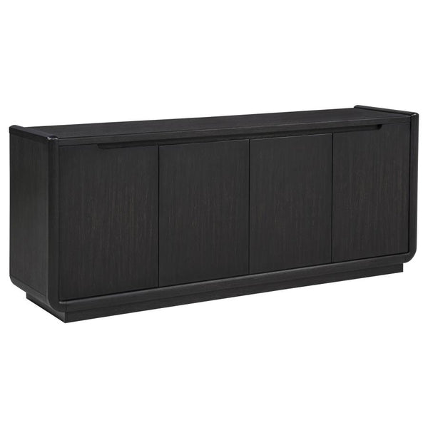 Leandro 72-inch 4-door TV Stand Media Console – Burnished Black