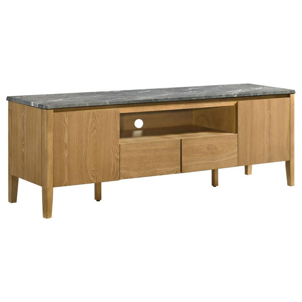 Bradley 63-inch 2-Door SmartTop TV Stand – Grey / Natural